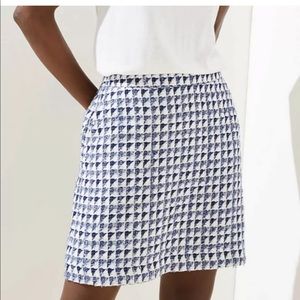 Loft Tweed Blue Pocket Skirt Sz 0 Petite